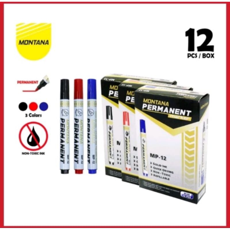 

spidol permanen warna hitam 1 kotak isi12pcs