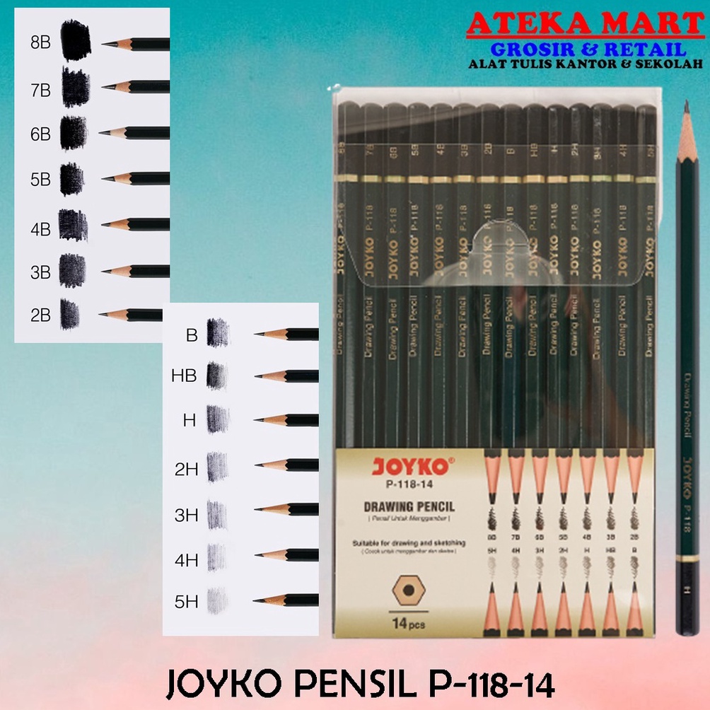 

SET JOYKO DRAWING PENCIL P11814 PENSIL GAMBAR KODE T6K5