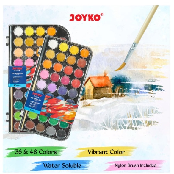 

KODE U7E2 Watercolor Set Cat Air WC3 Isi 36 warna JOYKO