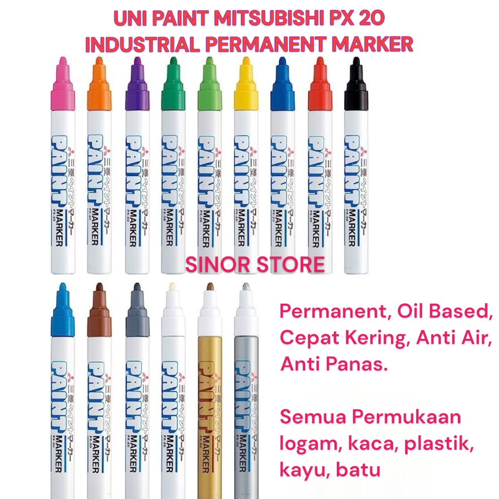 

UNI PAINT Marker Mitsubishi PX2 Spidol Permanent Oil Based KODE K5B9