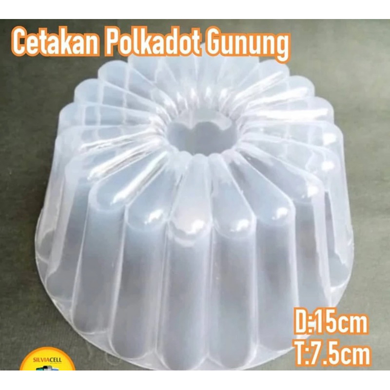 Cetakan Plastik Puding Agar Polkadot Gunung 15 CM