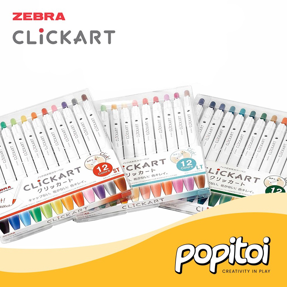 

Zebra ClickArt Marker 6 mm Fine Liner 1 Set 12 Warna Warni Spidol Click art KODE N7M7