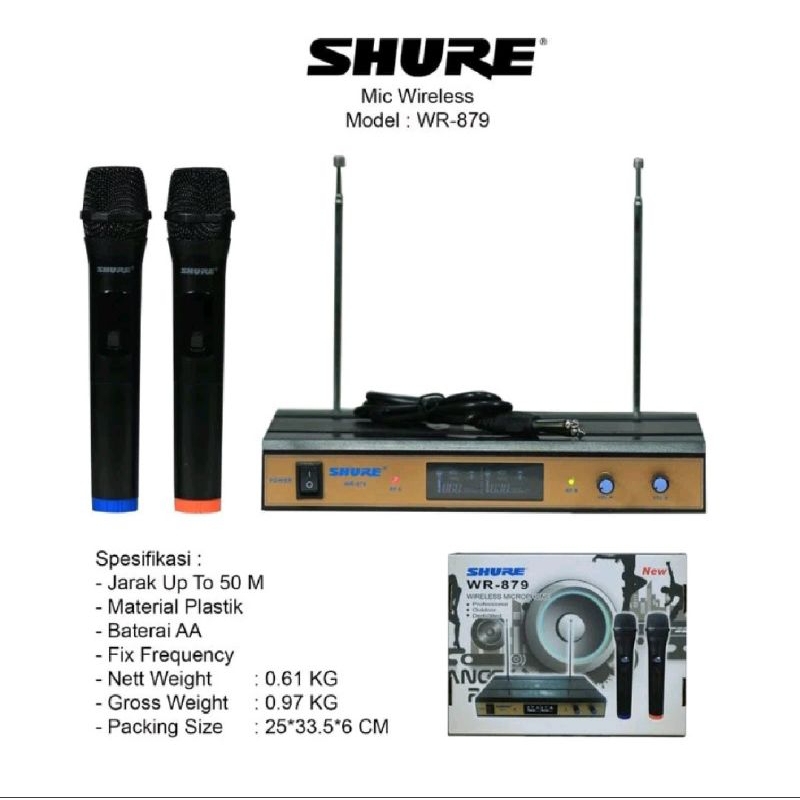 MIC WIRELESS SHURE WR879 / WR 879 / WR-879