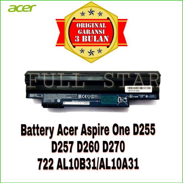 Baterai Original NoteBook Acer Aspire One 722 D255 D257 D26 D27 522 NAV7 PAV7 AL1B31 d R3I3