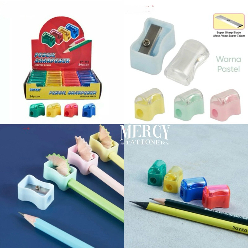 

24 Pcs - Sharpener Mini Joyko Rautan SP362 Warna Pastel