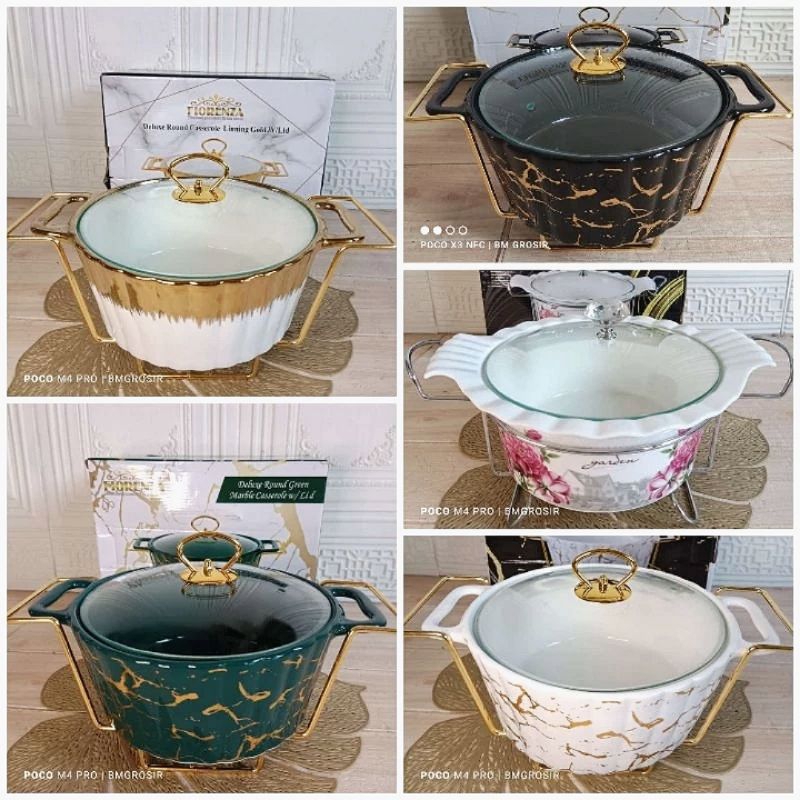 Wadah Saji Sop / Prasmanan Soup Bulat Keramik Marble Fiorenza [ORIGINAL]