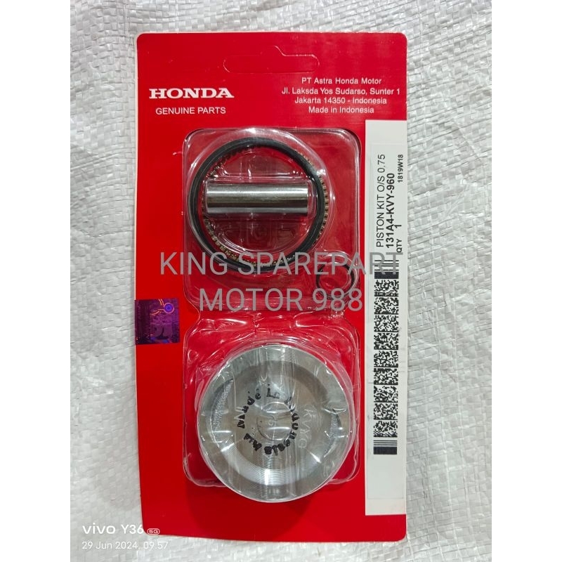 PISTON KIT RING SEHER SET BEAT 110 KARBU SCOOPY KARBU LAMA STANDAR OS 25/50/75/100