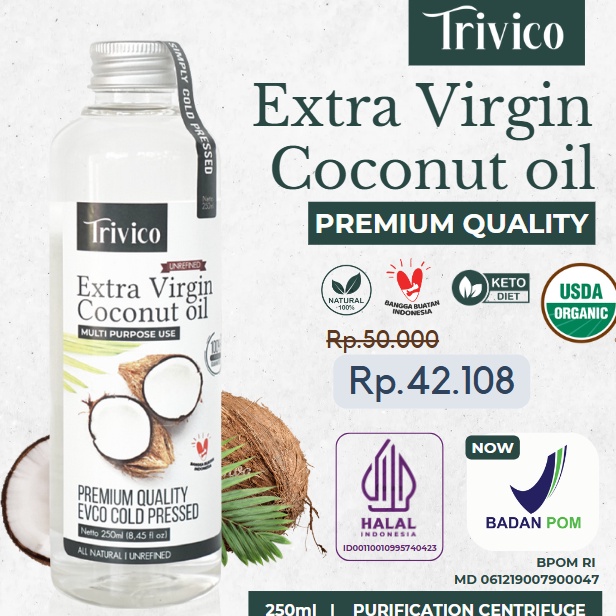 

Terbaru TRIVICO PREMIUM E MINYAK KELAPA MURNI 1 COCONUT OIL 25ML