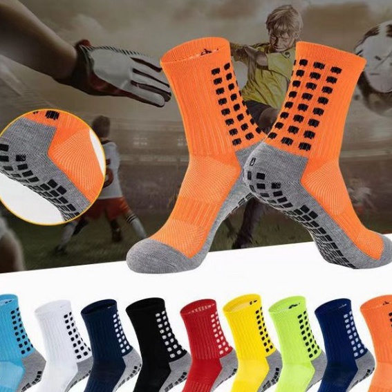 Grosir ENNWEN KK158 Kaos Kaki Futsal Bola Anti Slip Grip Sports Socks Tebal Betis