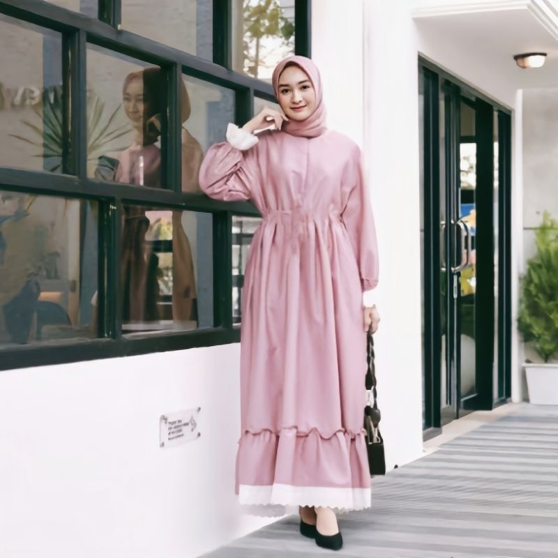 Gamis Polos Renda