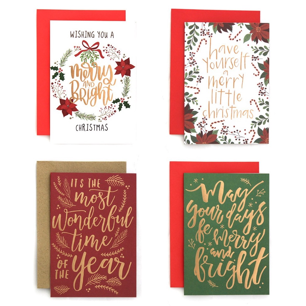 

PANAS Kartu Natal Harvest Christmas Greeting Card isi 4 Xmas Joyful