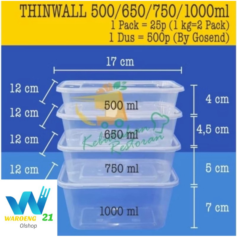 

THINWALL PERSEGI MERK LIBERTY DARI UK. 500 sampai 1000 ml