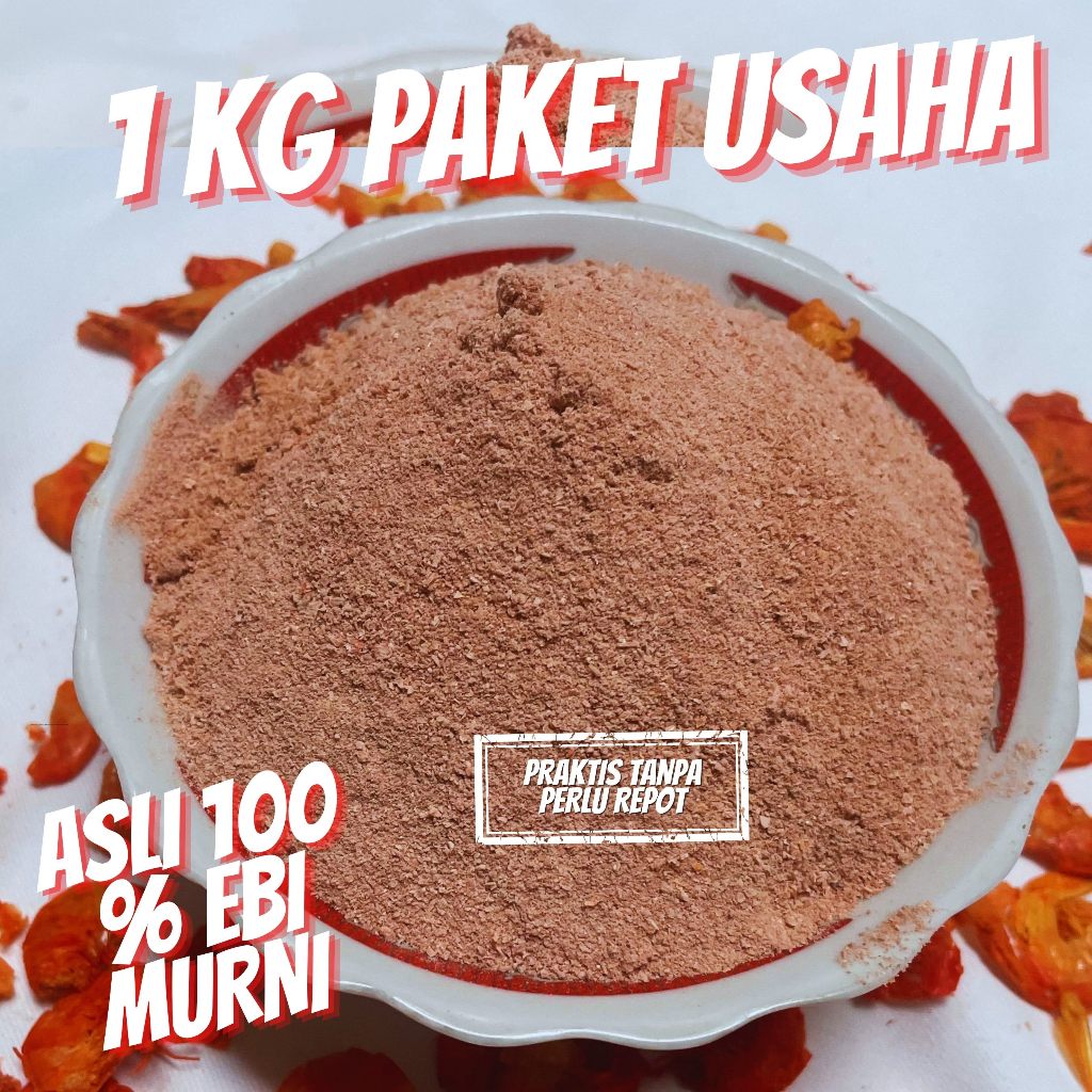 

Ebi Udang Bubuk Paket 1 Kg Murni 100 % Murni Higienis Untuk Pelengkap Masakan Bumbu Dapur