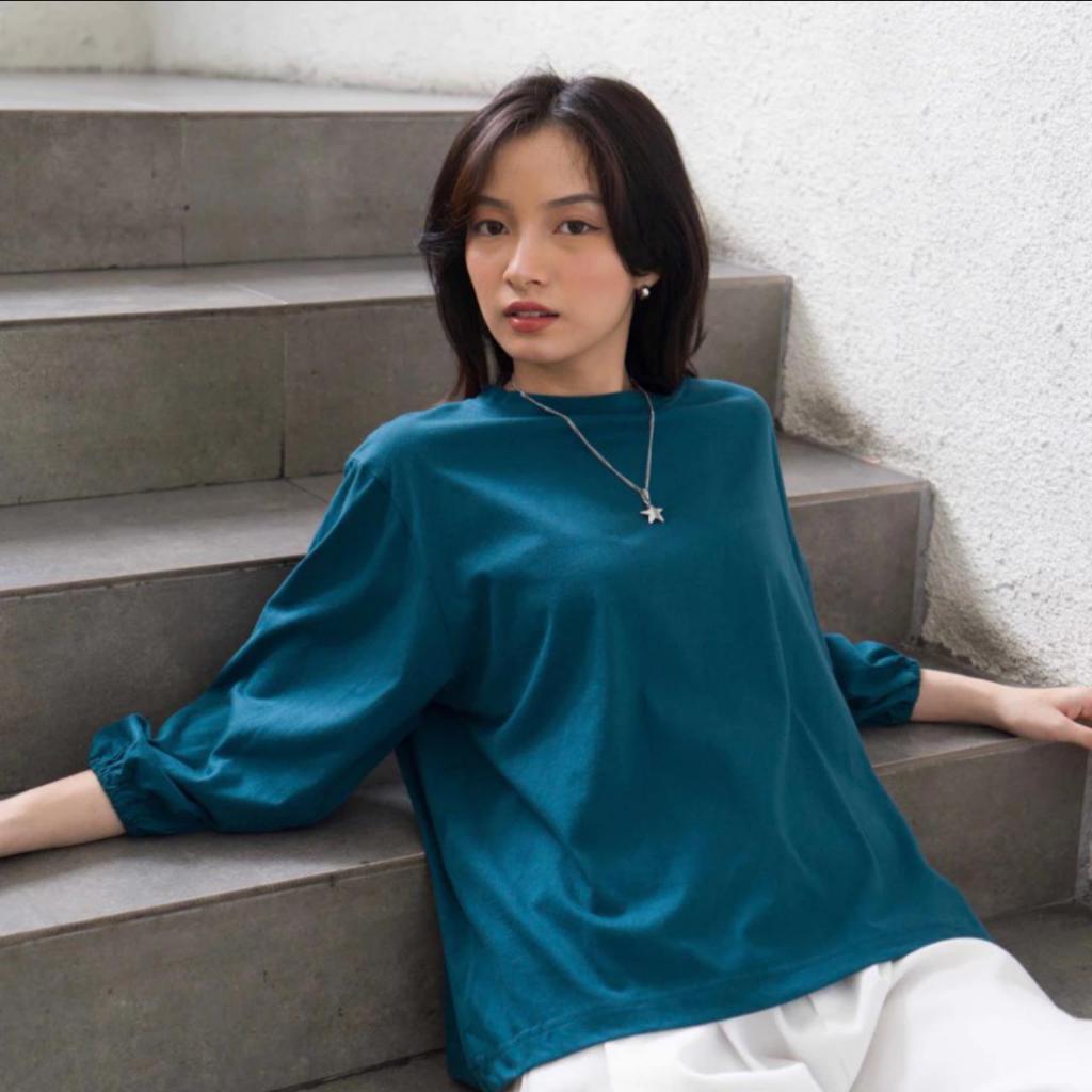 Alaxe Kaos Polos Lengan Balon atsan Wanita Polos Kaos Polos Jumbo Kaos Jumbo Kekinian Kaos Wanita Le