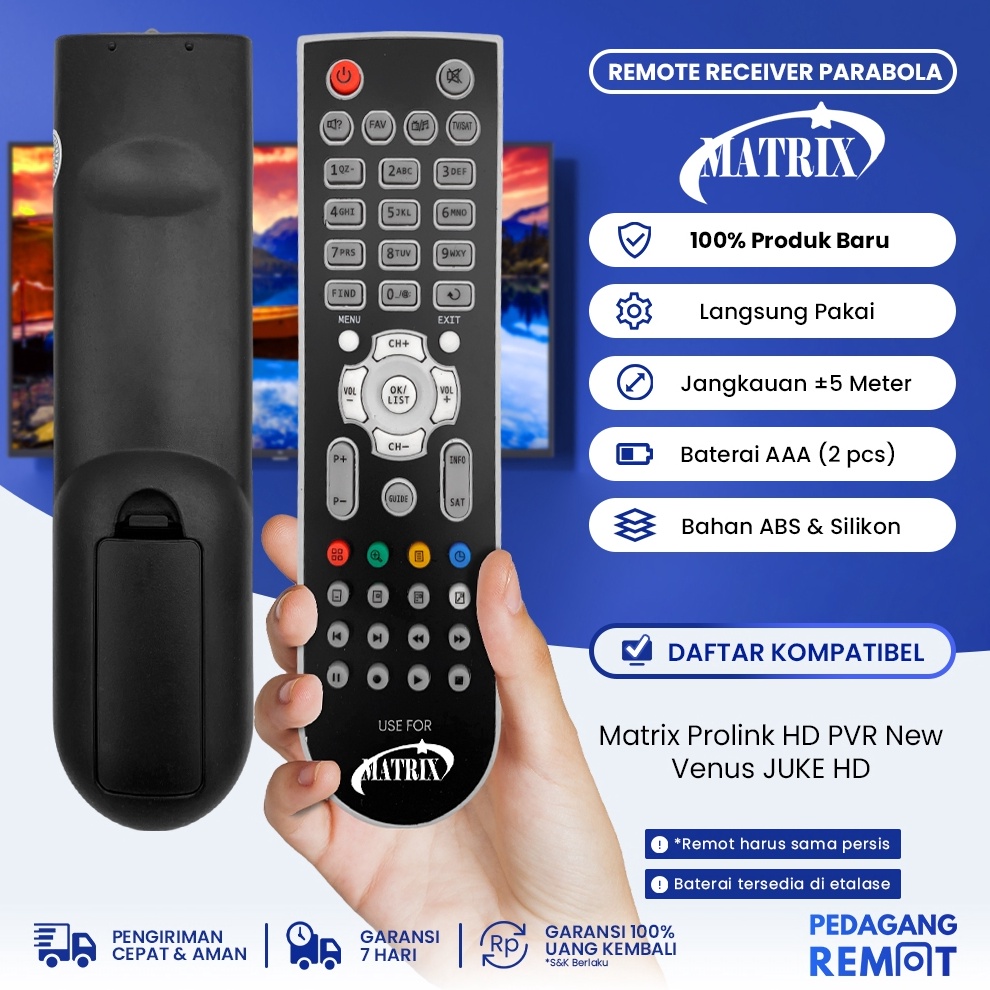 HEMAT Remot Remote Receiver Parabola Matrix Prolink HD PVR New  Venus JUKE HD