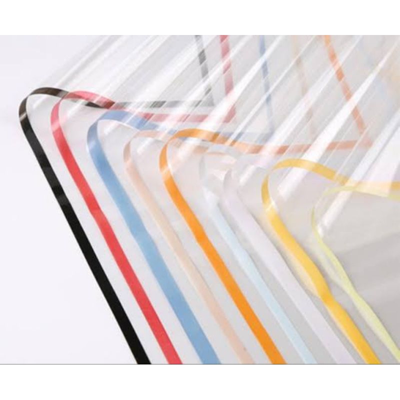 

kertas buket bening list warna