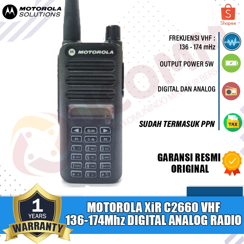 MOTOROLA XiR C2660 C 2660 VHF Digital Analog DMR Ht Motorola Xir c2660 xir c2660 Vhf 136-174Mhz Orig