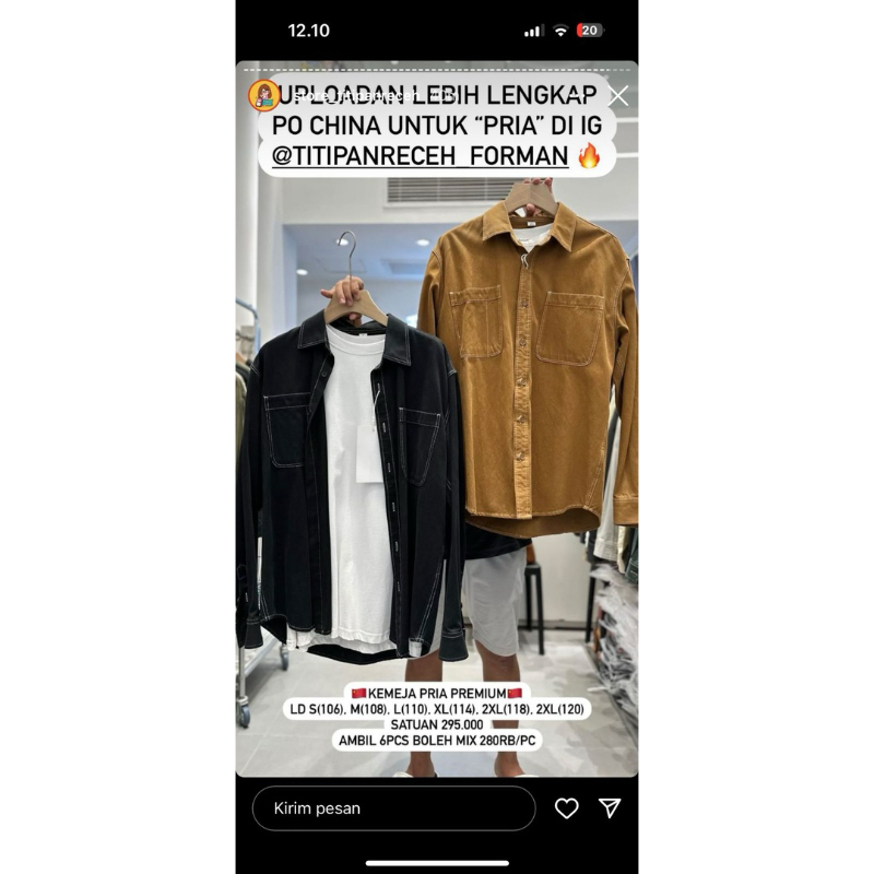 baju gz china, kemeja pria