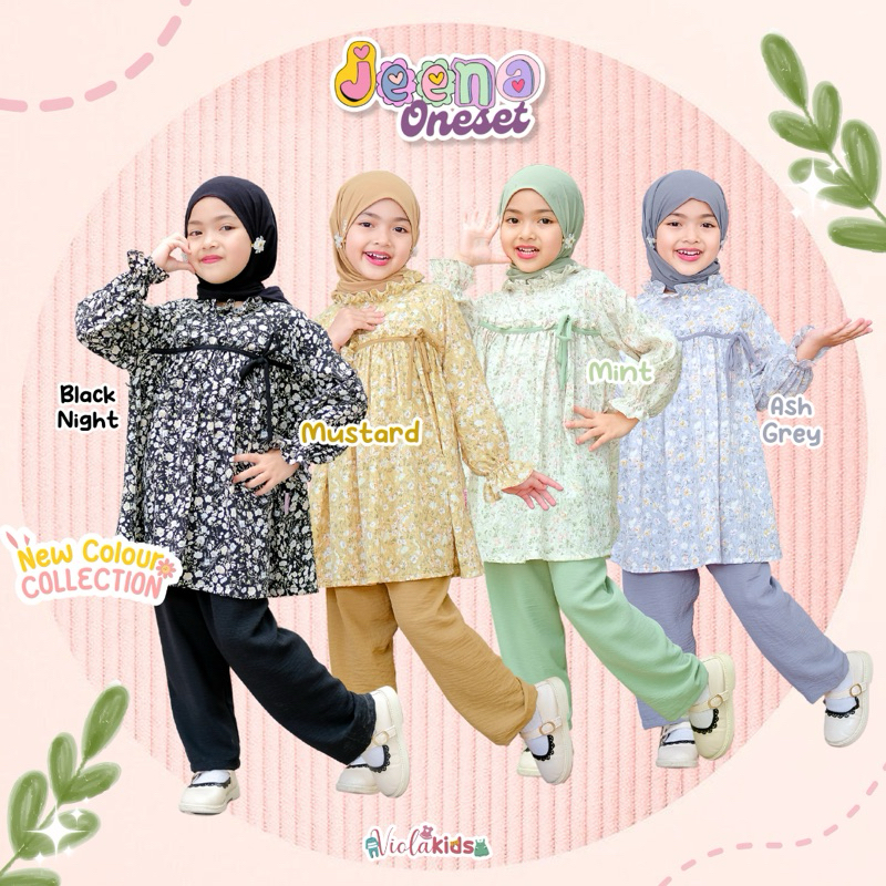 Violakids - [TANPA JILBAB] Oneset Anak Jeena / Setelan Anak Motif Crinkle
