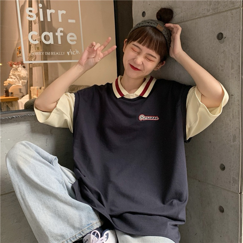 Querencia.Official - Archie Top Polo Shirt Oversize Atasan Baju  95