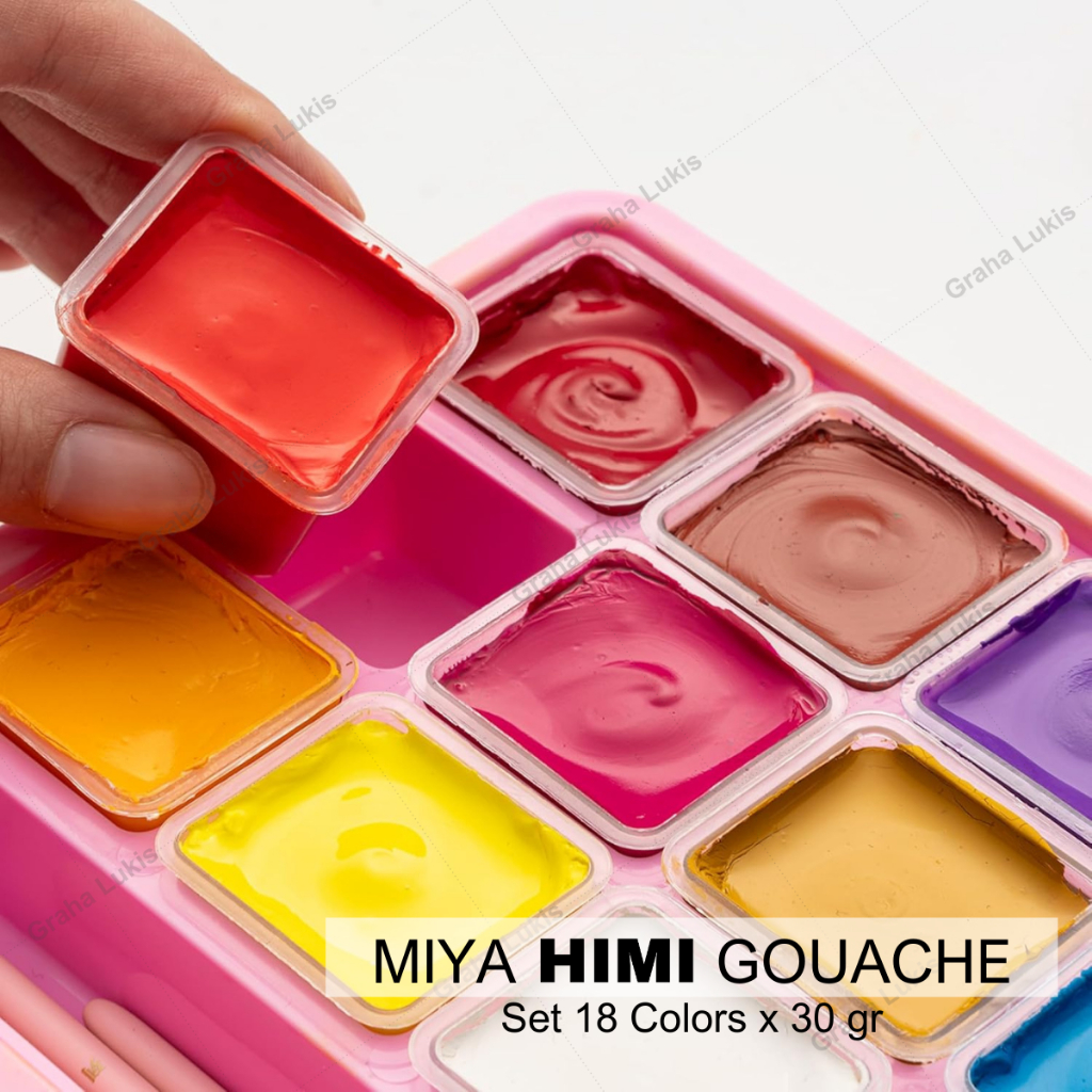 

HJK MIYA HIMI Gouache Set 18 Warna 30ml Elegan