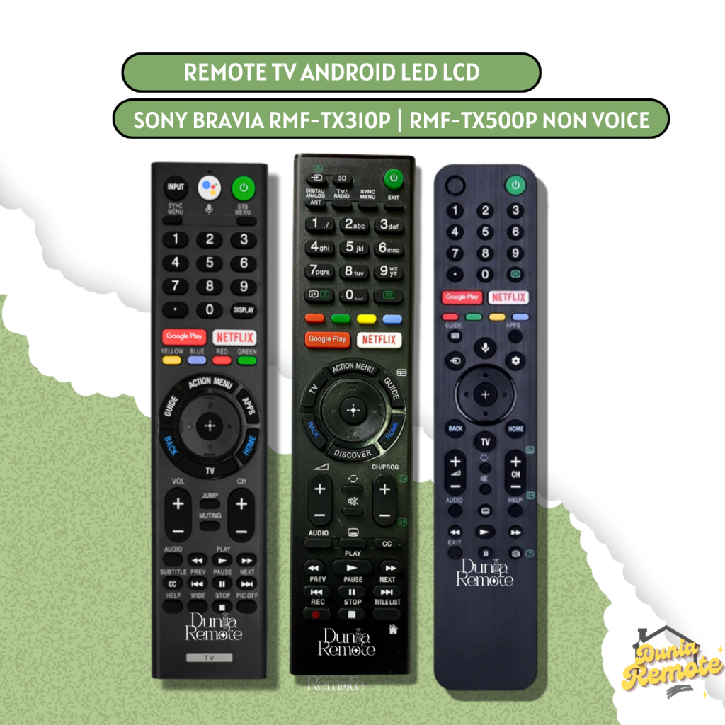 Remot Remote TV SONY BRAVIA ANDROID Smart LED LCD NON VOICE TX500P/RMF-TX520P RMF-TX300U RMF-TX300P 