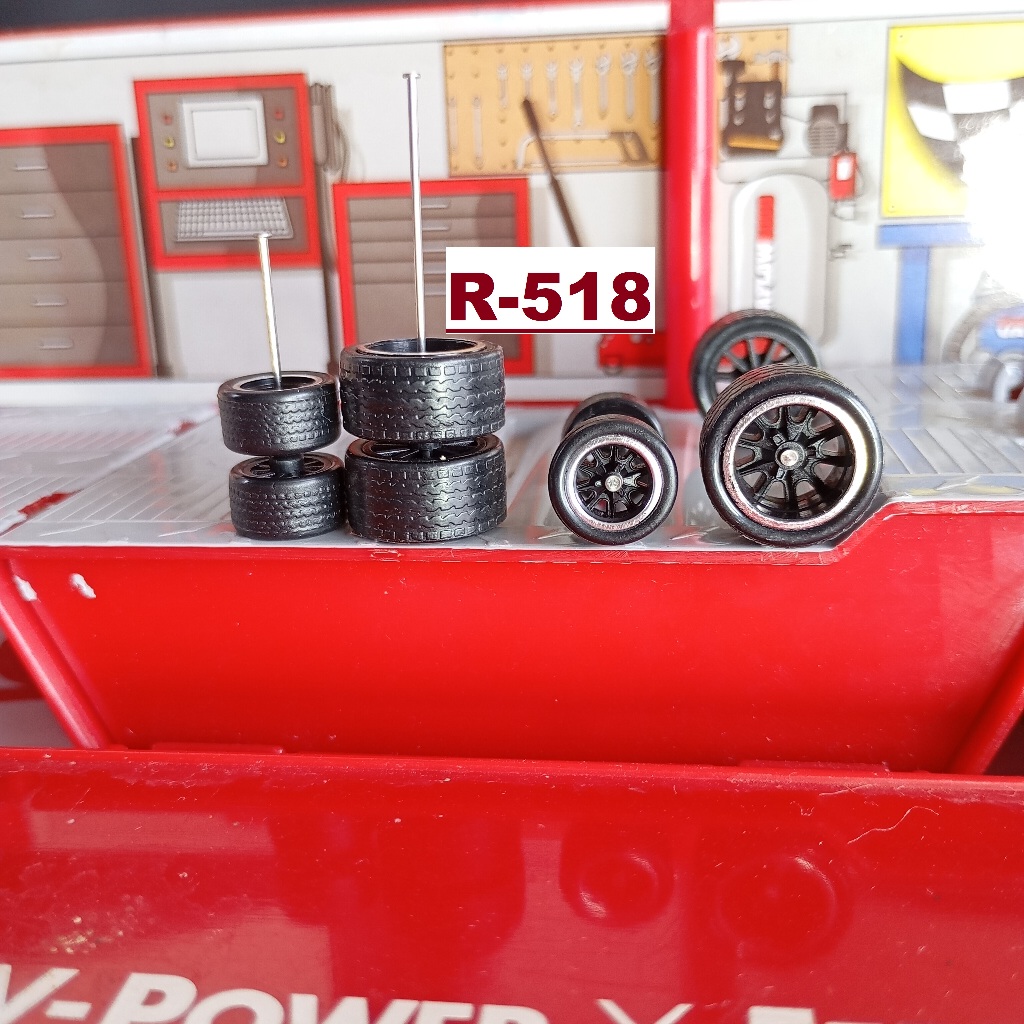 Ban Karet Hotwheels R-518 BBS Hitam Lis Chrome Uk-10M-14XL