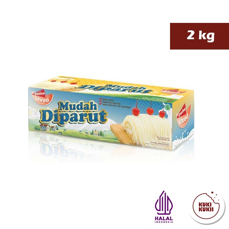 

Keju Emina Shred 2kg Mudah Diparut Block Cheese Keju Cheddar / Keju Parut 2kg