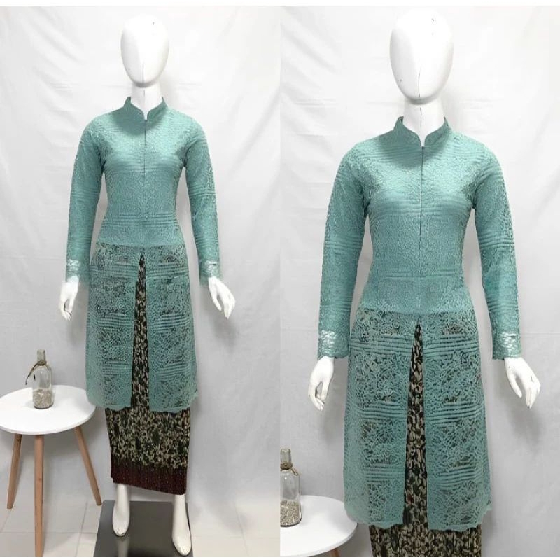 Kebaya Jumbo XXXL Ld 130 Atasan Kebaya Tunik Brokat Malika Panjang Baju Muslim Untuk Kondangan