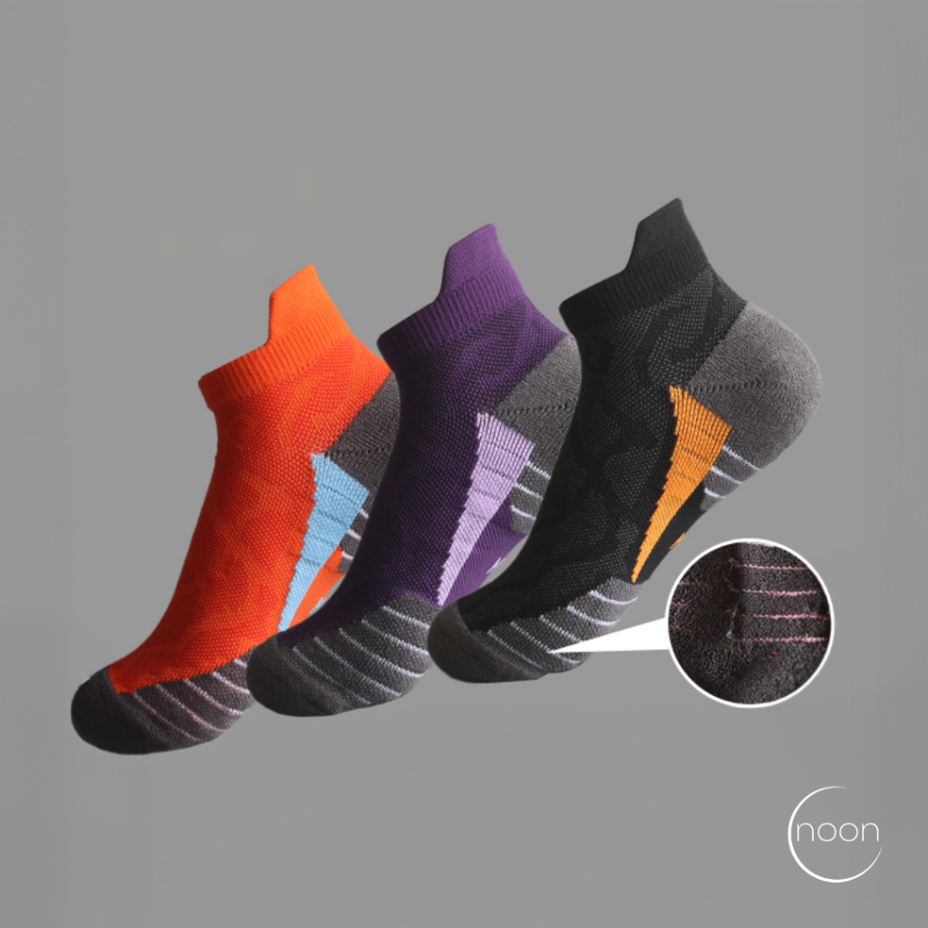 NOON Boost - Kaos Kaki Sport Ankle Tebal Wanita untuk Running Korean Style