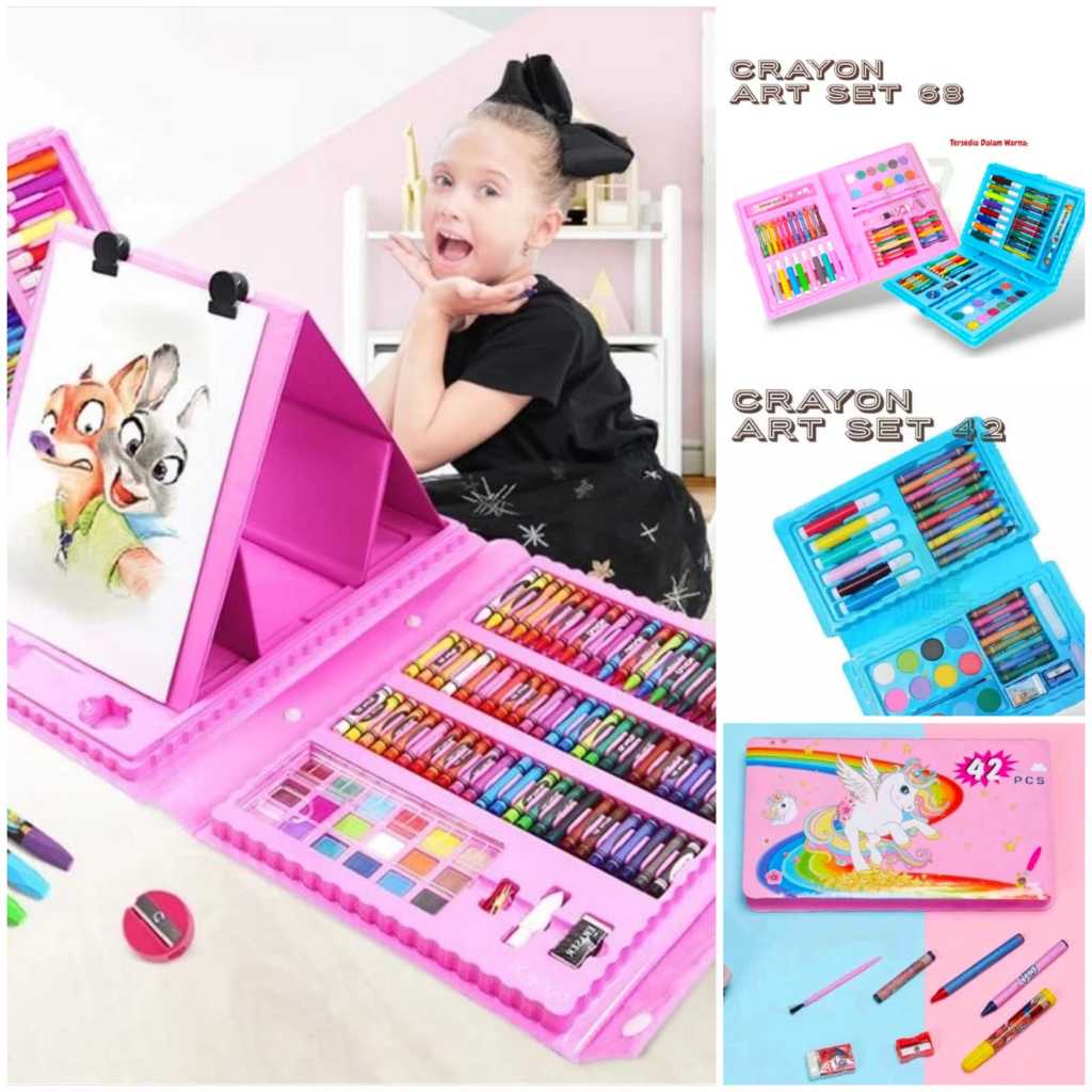 

Krayo Crayon set anak 68/ Crayon Mewarna isi 42 Alat Menggambar/ Melukis/ Mewarnai