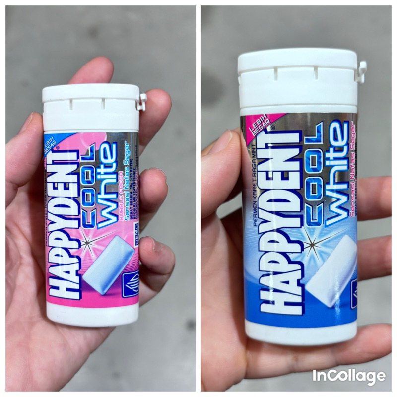 

HAPPYDENT White Mint Aneka Permen Karet Botol cool actiwhite 23gr