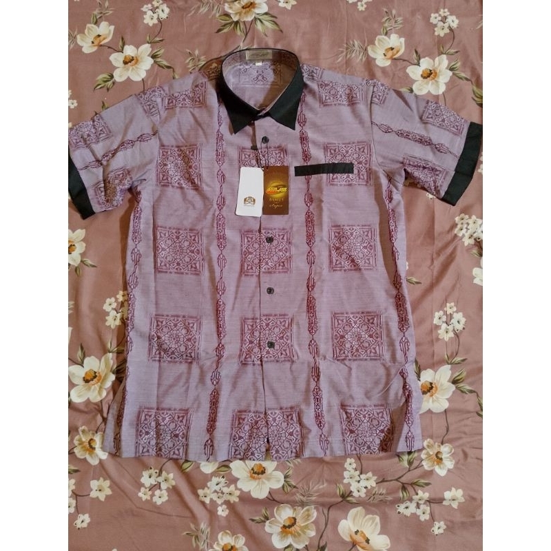 Baju Muslim Baju Koko Atlas Bamus Lengan Pendek