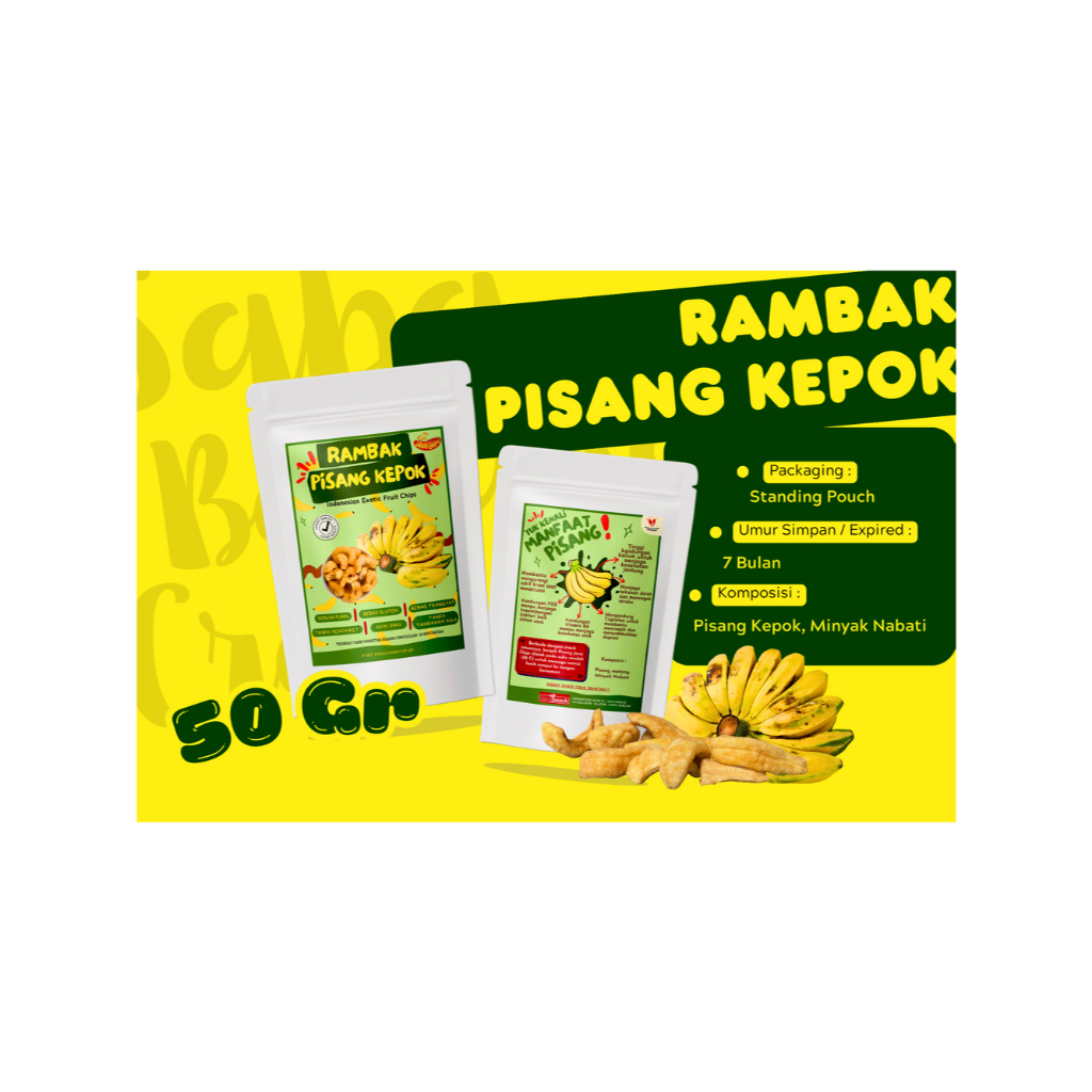 

JAVACHIPS RAMBAK PISANG KEPOK DENGAN METODE VACUUM FRYING TANPA MERUSAK NUTRISI BUAH TANPA PENGAWET TANPA PEWARNA TANPA PEMANIS 100% ALAMI CITA RASA ASLI PISANG KEPOK- SNACK SEHAT