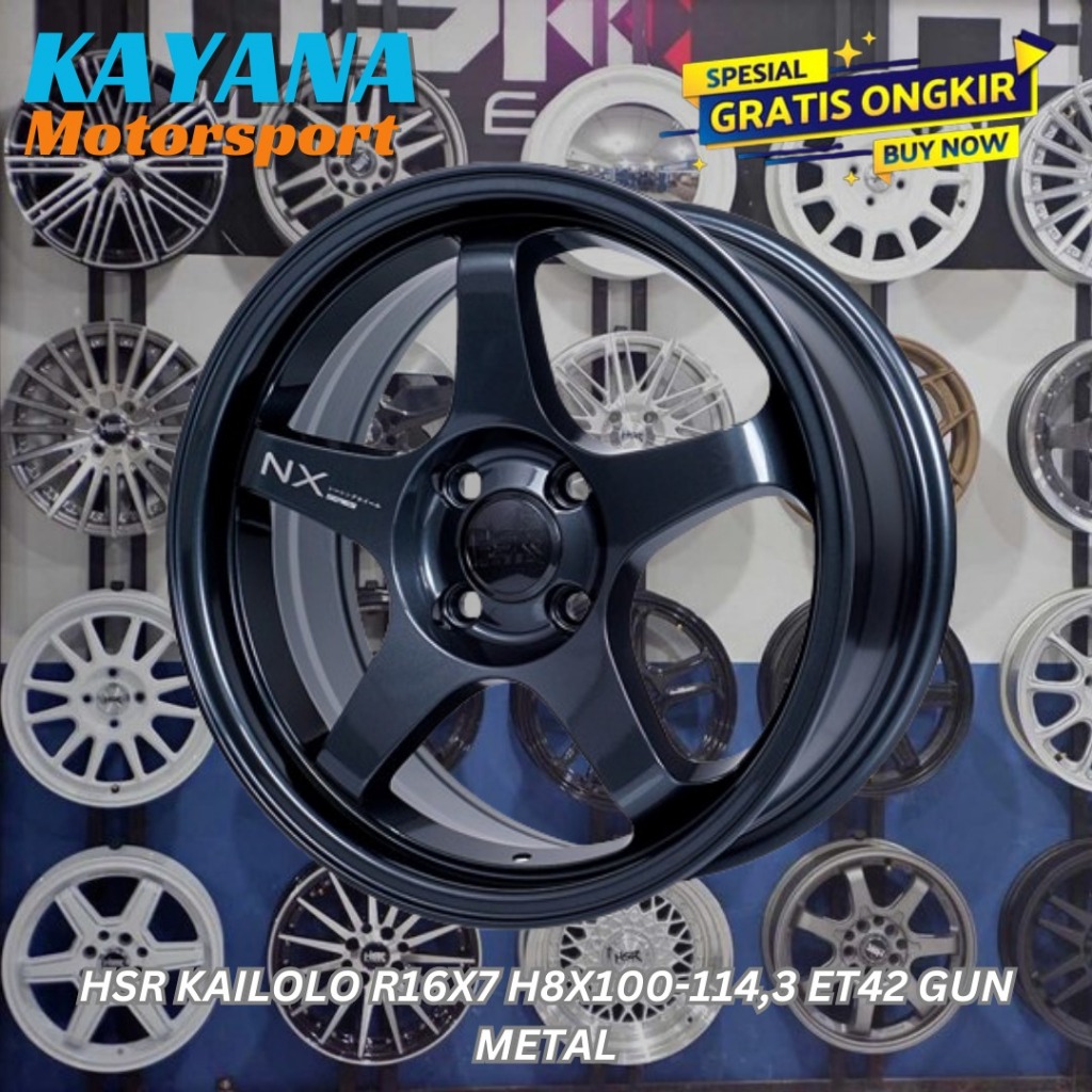 Pelek Te37 Ring 16 Mobil Yaris Mobilio Sigra Velg Mobil Hsr R16 Pcd 4x100 Lebar 7 Gun Metal Velg R16