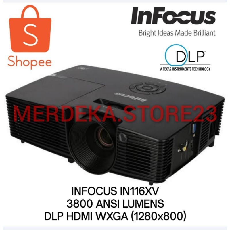 PROYEKTOR INFOCUS IN116XV WXGA (1280x800) 3800ANSILUMENS HDMI 3D DLP PROJECTOR - BRIGHTNESS READY
