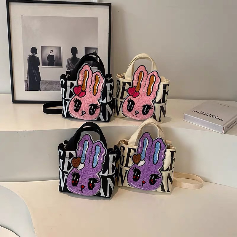 Minzy - Tas Anak Perempuan Motif Kelinci Lucu / Tas Kanvas Wanita / Gentlewoman Tote Bag New Edition