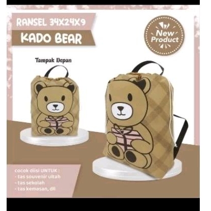 

Ransel bahan spunbond/kain souvenir ulang tahun/birthday anak - kado bear