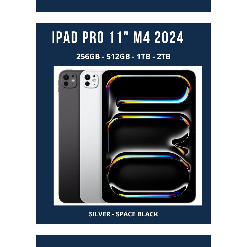 iPad Pro 11 inch M4 2024 Wifi Cell 256GB 512GB 1TB 2TB Garansi Resmi