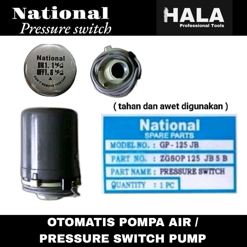 NATIONAL - OTOMATIS POMPA AIR / PRESSURE SWITCH 1/4” & 3/8”