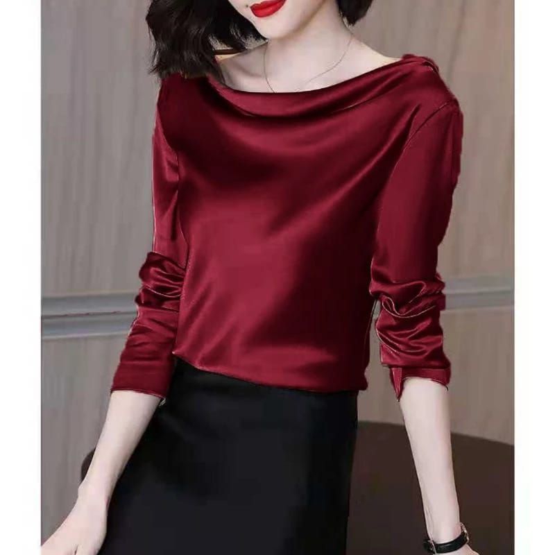 •ECLAIRE• 003 BLOUSE SATIN KOREA WANITA LOVATO