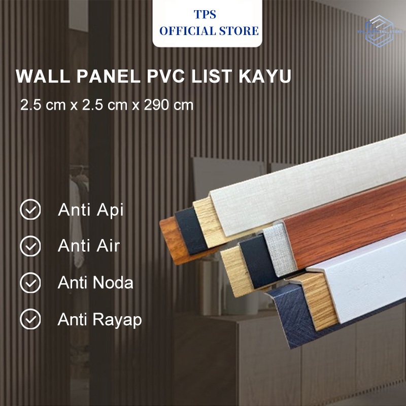 AM4 Trim panel dinding WPC setiap trim panel dinding bahan PVC /Garis sudut berbentuk L panel