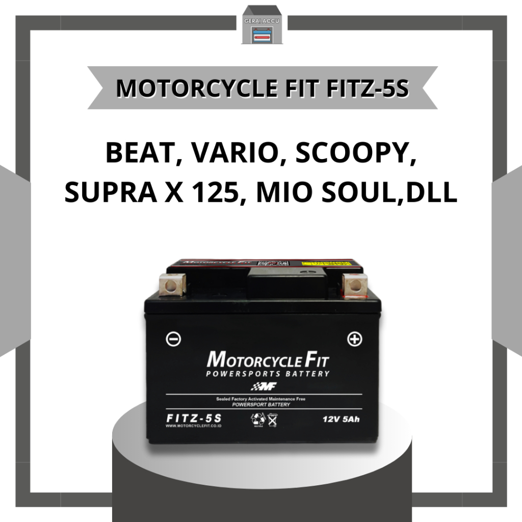Accu Kering FITZ5S Untuk Motor Beat, Vario Lama, Supra X 125 MOTORCYCLE FIT