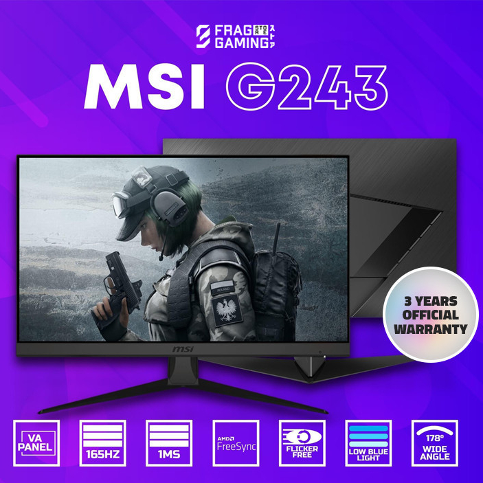 Monitor MSI Optix G243 Full HD 24inch 165Hz