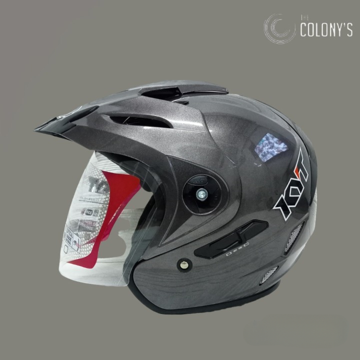 HELM KYT VENOM RR GUNMETAL ORIGINAL DOUBLE VISOR HELM KYT VENOM RR GUNMATE ORI DOBEL VISOR KYT 2 VIS