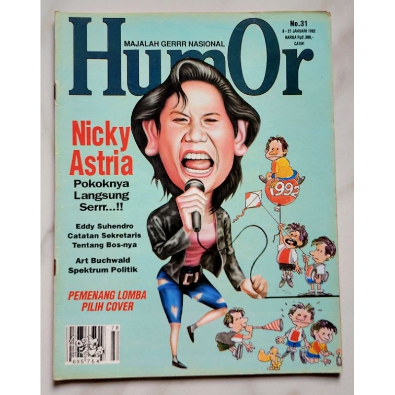 Majalah Humor Januari 1992 : Cover Nicky Astria