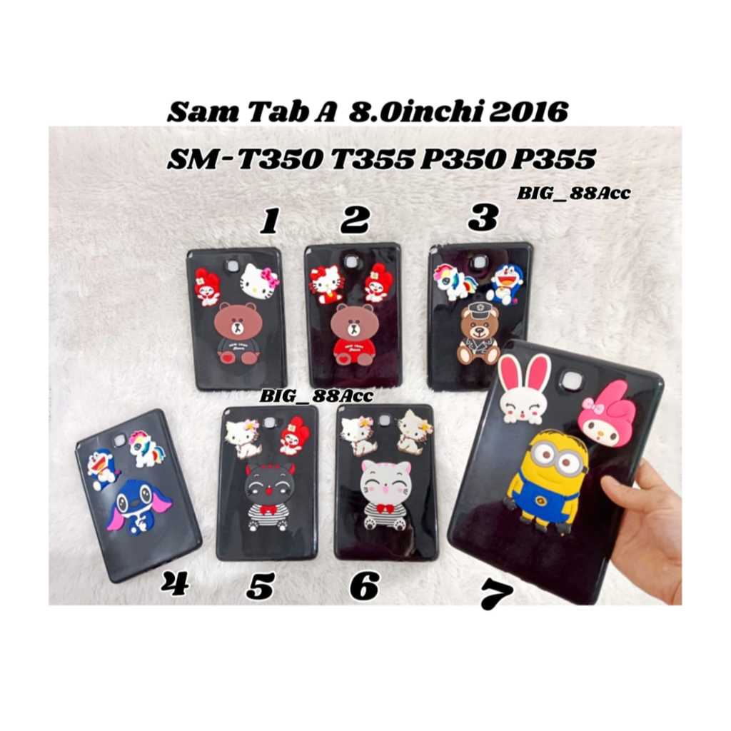 SoftCase Silicon Gambar 3Motif Samsung Galaxy Tab A 8.0inchi 2016 SM-T350 T355 P350 P355