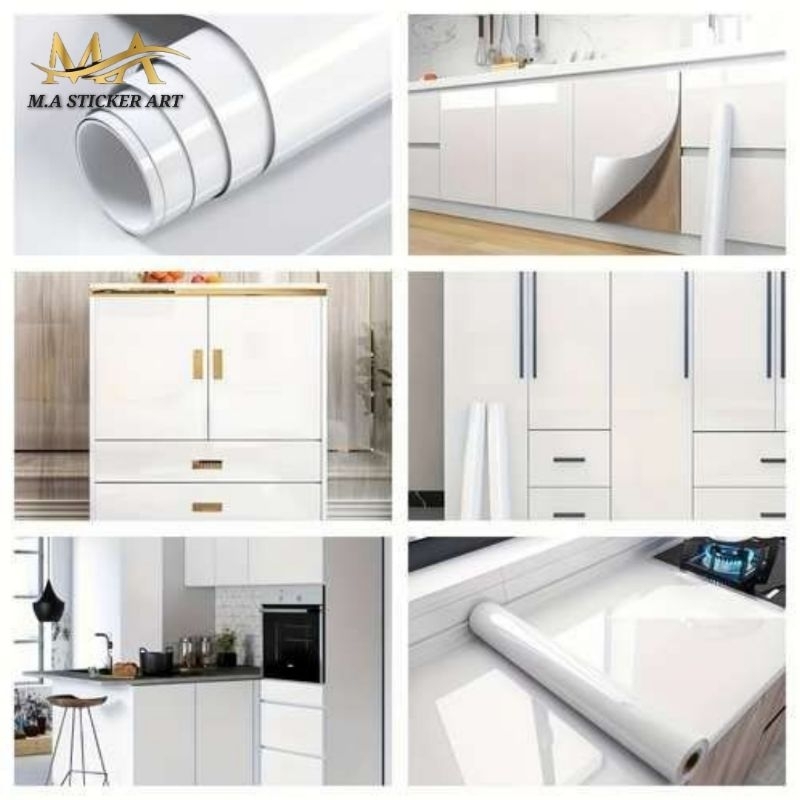 Wallpaper Stiker Lemari Stiker Meja Dapur Kitchen Set Dapur Warna Polos Anti Minyak Dan Panas