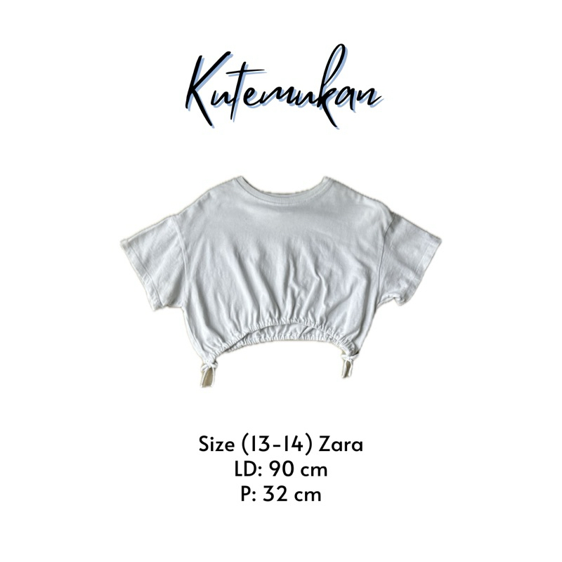 Kaos crop remaja polos ZARA preloved