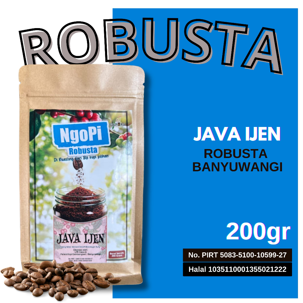 

200 Gr Kopi Robusta Gombengsari Banyuwangi Java Ijen By Gapura Coffee